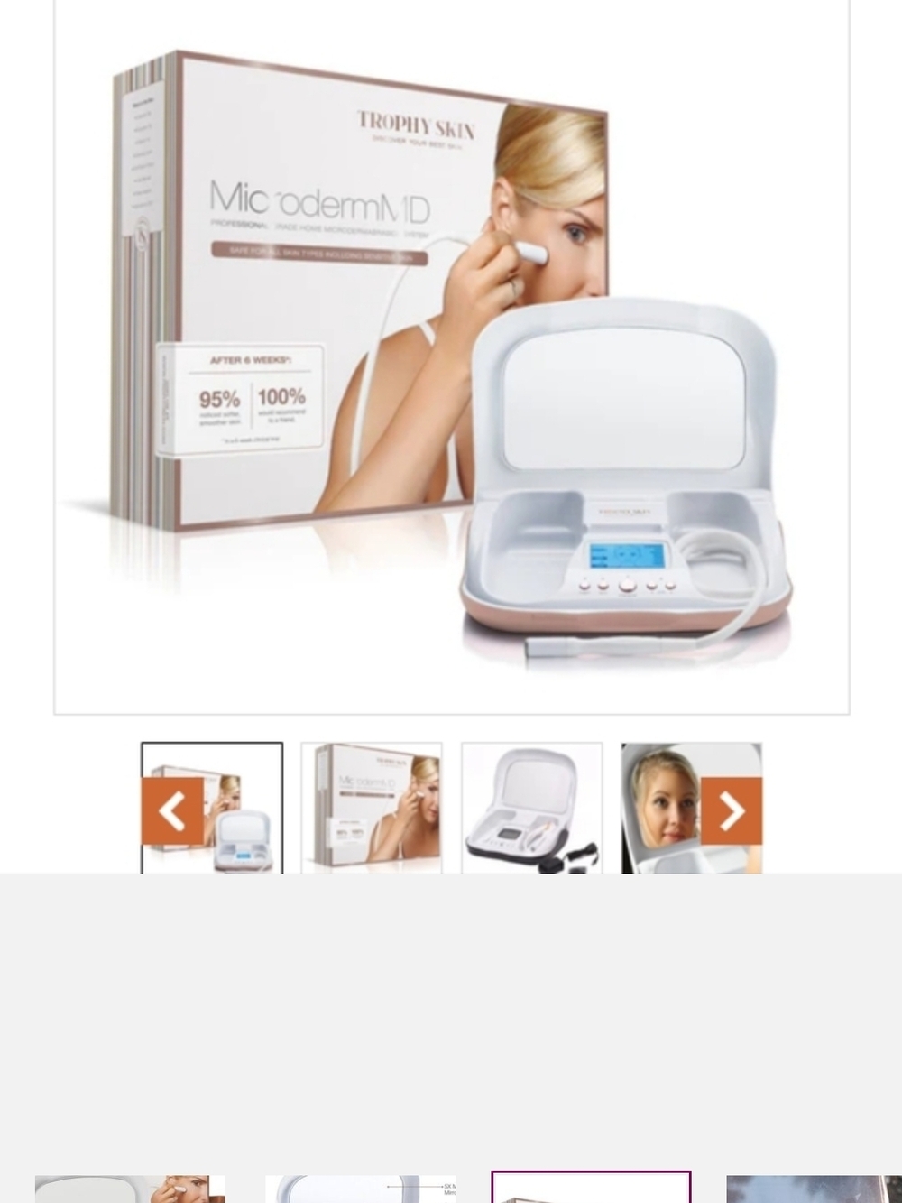 Trophy Skin MicrodermMD Personal Microdermabrasion Machine - White & Rose Gold